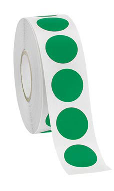 Green Self-adhesive Colored Sizing Labels - 3 4