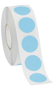 Blue Self-Adhesive Colored Sizing Labels - 3/4