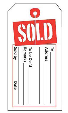 Red/White Sold Slit Price Tags