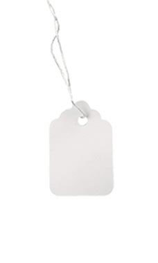 500sets Small Merchandise Price Tags White Blank with Strings Strung 24x18mm 