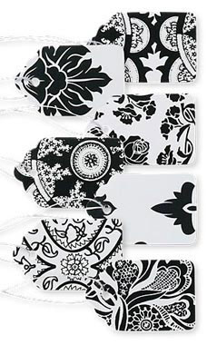 Boutique Strung Black and White Lace Paper Price Tag Assortment