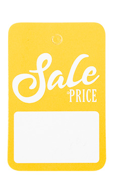 Boutique Yellow/White Sale Price Non-Perforated Price Tags