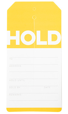 Yellow Modern Hold Slit Tags