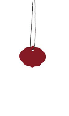 Small Strung Ornate Oval Crimson Tags
