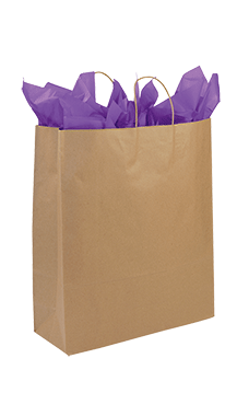 Jumbo Natural Kraft Paper Shopping Bags - Case of 200
