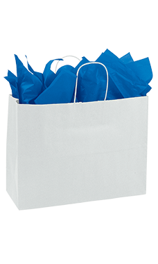 White Kraft Paper Shopping Bags - 250 Case