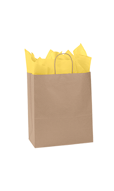Medium Natural Kraft Paper Shopping Bags - Case of 250
