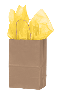 Medium Natural Kraft Paper Shopping Bags - Case of 100