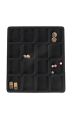 16 Section Black Flocked Tray Inserts