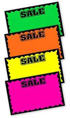 Large Colored Sale Single-Sided Sign Cards