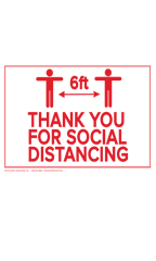 Thank You For Social Distancing Policy Sign Card