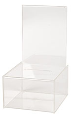 Small Acrylic Ballot Box with Sign Holder