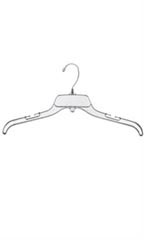 Economy 17 inch Break-Resistant Clear Plastic Dress Hangers