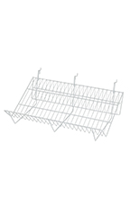 24 x 12 x 6 inch Downslope Grid Shelf for Slatwall & Wire Grid