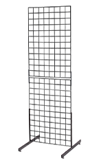 Black Collapsible Standing Grid Screen