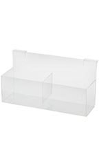 Clear Acrylic Double Display Bin for Slatwall or Wire Grid