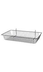 24 x 12 x 4 inch Black Mini Wire Grid Basket for Slatwall or Pegboard