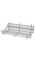 24 x 12 x 6 inch Black Downslope Shelf for Slatwall or Pegboard with 4 inch Slanted Front Lip