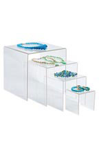4, 6, 8, 10 inch Square Nesting Clear Acrylic Display- Set of 4