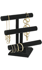 3-Tier Black Velvet Jewelry Display