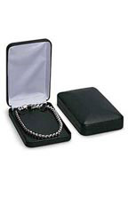 Black Faux Leather Necklace Box