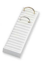 21 Section White Bangle Tray with Velvet Inserts
