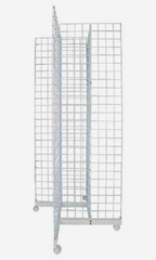White 4-Way Wire Grid Tower with Base and Casters