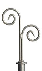 Boutique Raw Steel Double Curl Round Fitting Finial