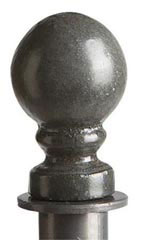 Boutique Raw Steel Ball Round Fitting Finial