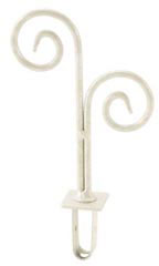 Boutique Ivory Double Curl Square Fitting Finial
