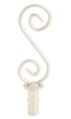 Boutique Ivory S-Shape Round Fitting Finial