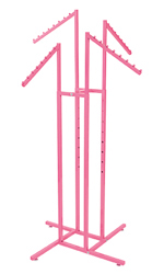 Hot Pink 4-Way Clothing Rack with Slant Arms