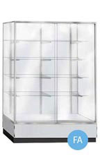 70 inch Gray Metal Framed Glass Wall Unit Fully Assembled