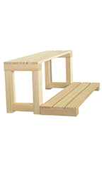 Wood Two-Tier Elevated Display Riser