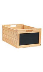 Large Natural Wood Chalkboard Crate