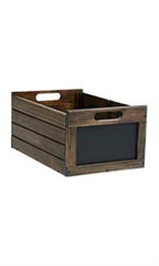 Medium Dark Oak Wood Chalkboard Crate