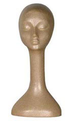 Female Suntan Styrofoam Mannequin Head