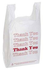 White Thank You Plastic T-Shirt Bags - Case of 1,000