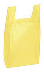 Medium Yellow Plastic T-Shirt Bags - Case of 1,000