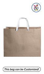 Large Kraft Premium Folded Top Paper Bags White Ribbon Handles