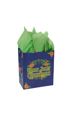 Medium Holly Jolly Christmas Paper Shopping Bags - Case of 25
