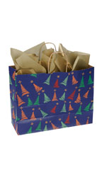 Large Dancing Christmas Tree Paper Shopping Bags - Case of 100