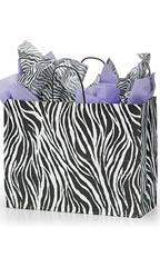 Large Zebra Skin Paper Shopping Bags - Case of 100
