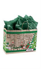 Large Street Scene Paper Shopping Bags - Case of 25