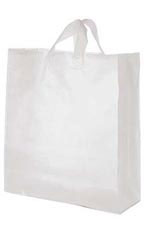 Jumbo Clear Frosted Plastic Shopping Bags - Case of 200