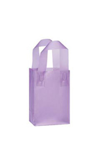 Small Lavender Frosted Plastic Shopping Bags - Case of 100