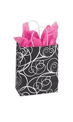 Medium Elegant Swirl Paper Shopping Bags - Case of 100