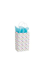 Small Playful Polkadot Paper Shopping Bags - Case of 100