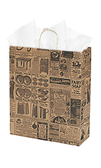 Jumbo Newsprint Paper Shopping Bags - Case of 25