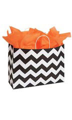 Large Classic Chevron Paper Shopping Bags - Case of 25